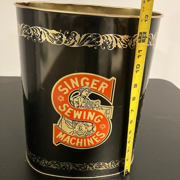 Singer Sewing Machine Metal Waste Basket - Picture 6 of 15